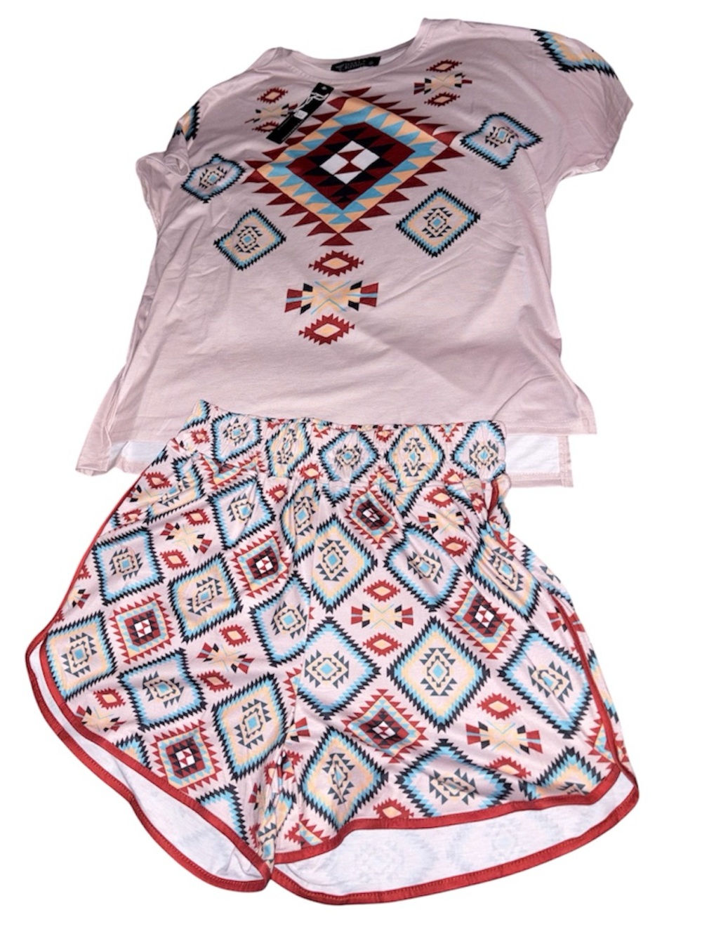 Lucky & Blessed Set- Aztec Print Top & Shorts